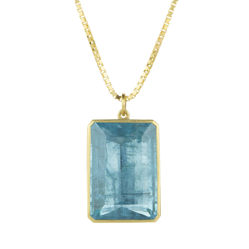 Lola Brooks Emerald Cut Aquamarine Pendant Necklace | Quadrum Gallery