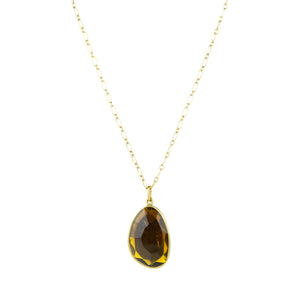 Lola Brooks Golden Tourmaline Pebble Sequin Pendant Necklace | Quadrum Gallery