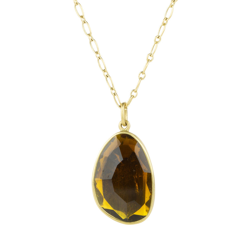 Lola Brooks Golden Tourmaline Pebble Sequin Pendant Necklace | Quadrum Gallery