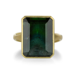 Lola Brooks Emerald Cut Blue Green Tourmaline Ring | Quadrum Gallery