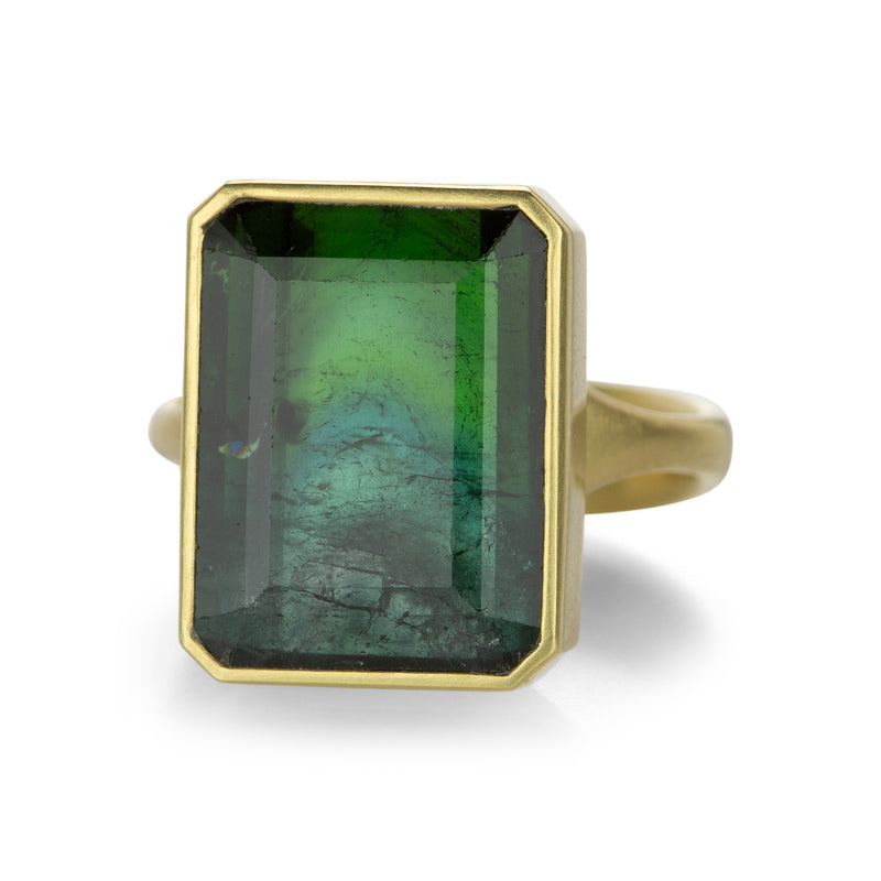 Lola Brooks Emerald Cut Blue Green Tourmaline Ring | Quadrum Gallery