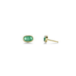 Lola Brooks Organic Oval Emerald Studs | Quadrum Gallery