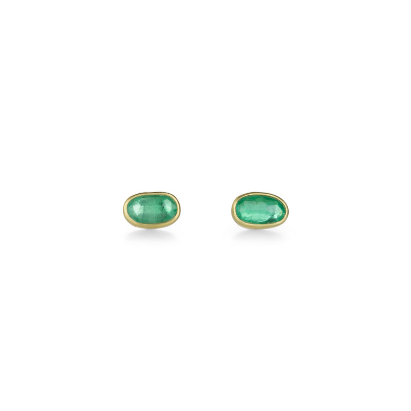 Lola Brooks Organic Oval Emerald Studs | Quadrum Gallery