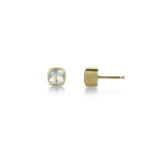 Lola Brooks Cushion Cut Faceted Moonstone Stud Earrings | Quadrum Gallery