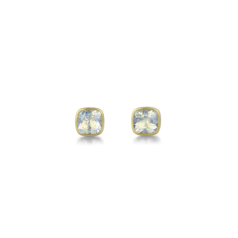 Lola Brooks Cushion Cut Faceted Moonstone Stud Earrings | Quadrum Gallery