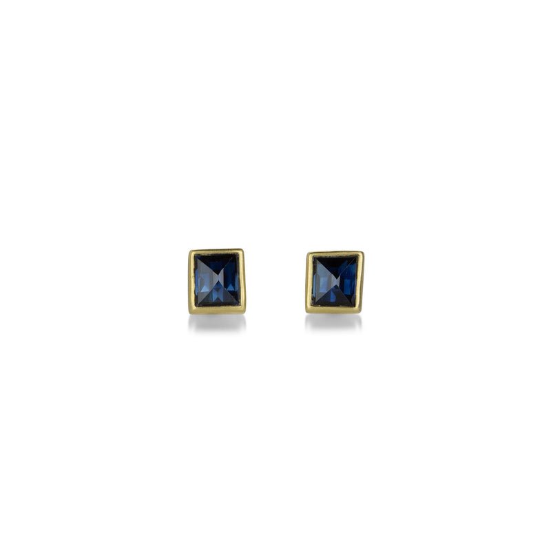 Lola Brooks Rectangular Blue Sapphire Stud Earrings | Quadrum Gallery