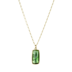 Lola Brooks Green Tourmaline Chiclet Necklace  | Quadrum Gallery