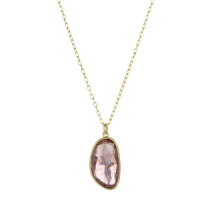 Lola Brooks Peach Pink Tourmaline Pebble Necklace  | Quadrum Gallery