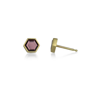 Lola Brooks Hexagonal Pink Sapphire Stud Earrings  | Quadrum Gallery