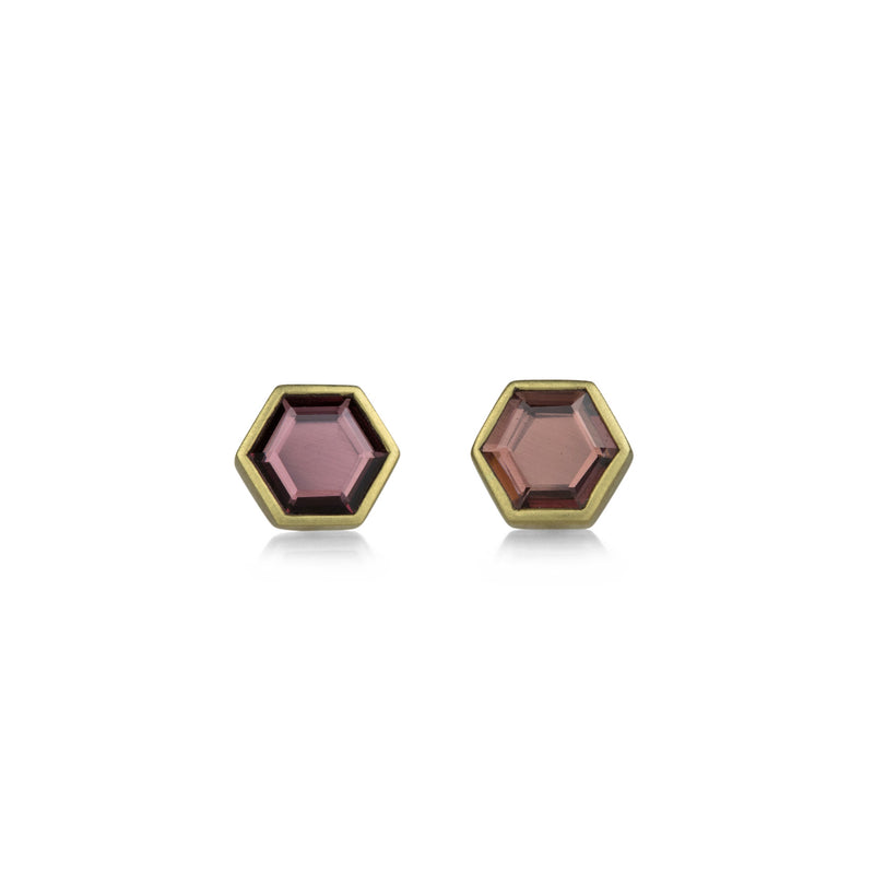 Lola Brooks Hexagonal Pink Sapphire Stud Earrings  | Quadrum Gallery