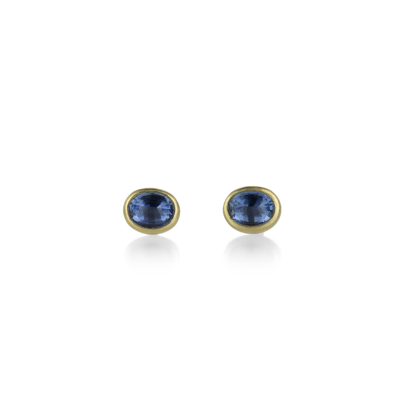 Lola Brooks Small Oval Blue Sapphire Stud Earrings  | Quadrum Gallery