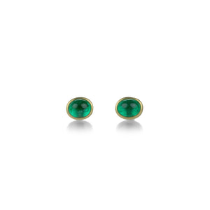 Lola Brooks Small Oval Emerald Stud Earrings  | Quadrum Gallery