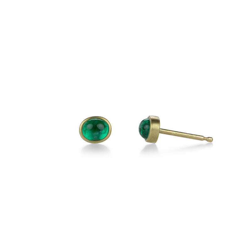 Lola Brooks Small Oval Emerald Stud Earrings  | Quadrum Gallery