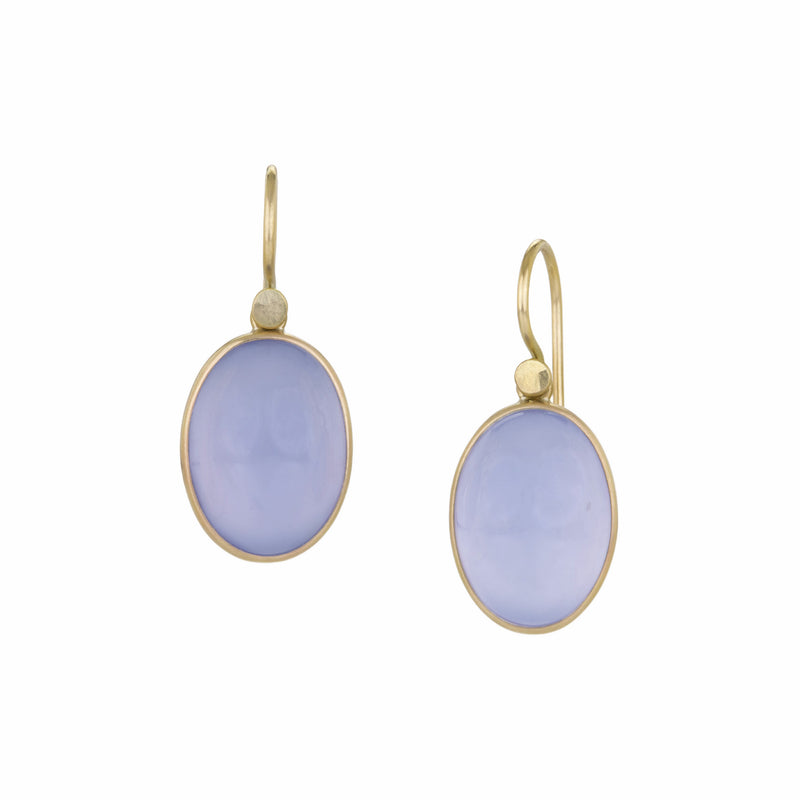 Lola Brooks Oval Blue Chalcedony Drop Earrings | Quadrum Gallery