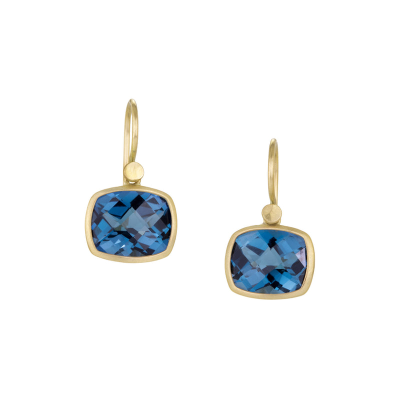 Lola Brooks Cushion London Blue Topaz Drop Earrings | Quadrum Gallery
