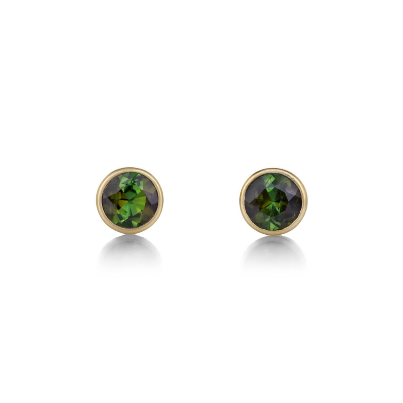 Lola Brooks Round Green Tourmaline Studs | Quadrum Gallery