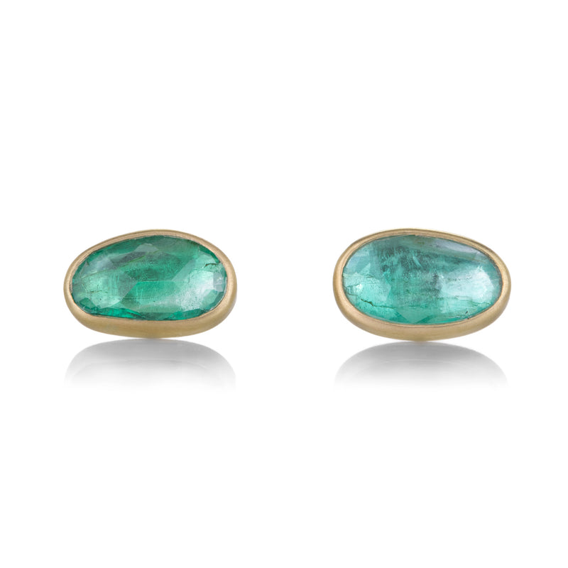 Lola Brooks Zambian Emerald Pebble Studs | Quadrum Gallery