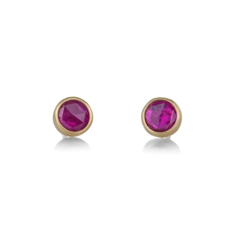Lola Brooks Round Mozambique Ruby Studs | Quadrum Gallery
