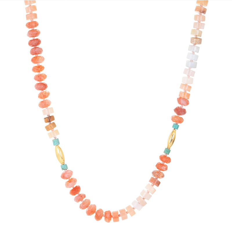 Lena Skadegard Sunstone, Opal and Turquoise Beaded Necklace | Quadrum Gallery