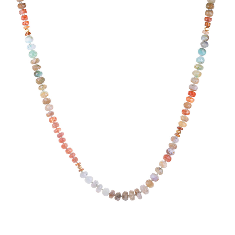 Lena Skadegard Green and Orange Multicolored Gemstone Necklace | Quadrum Gallery