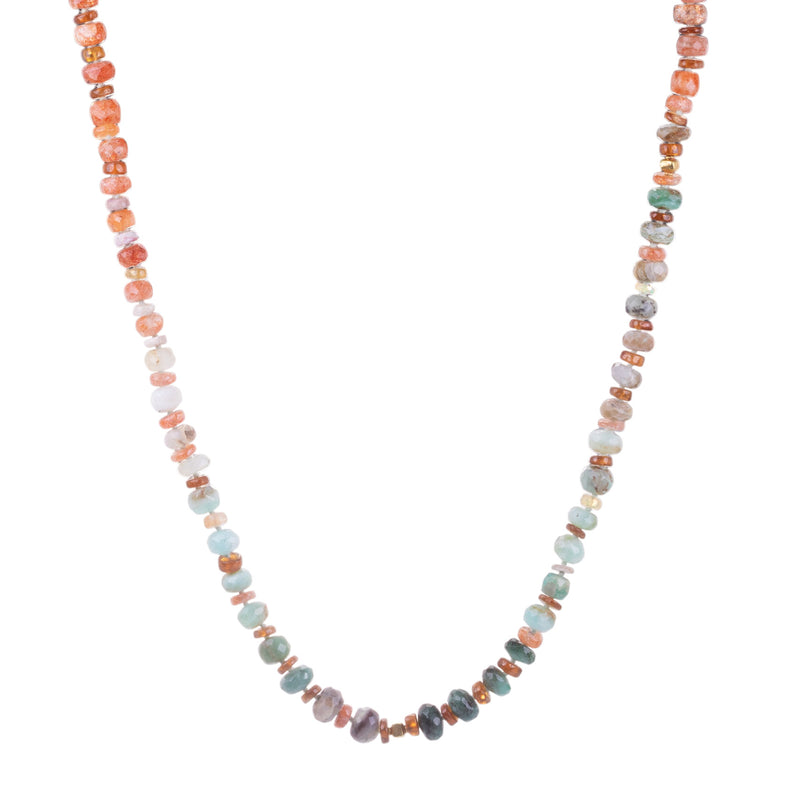 Lena Skadegard Multicolored Green and Orange Beaded Necklace | Quadrum Gallery