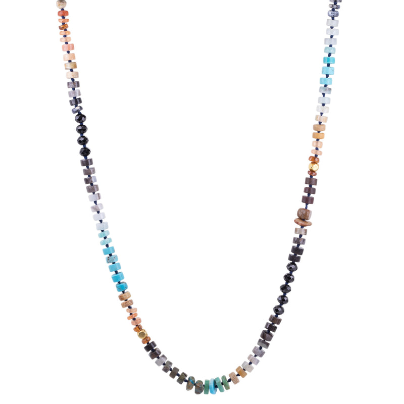 Lena Skadegard 40" Multicolored Blue and Black Beaded Necklace | Quadrum Gallery