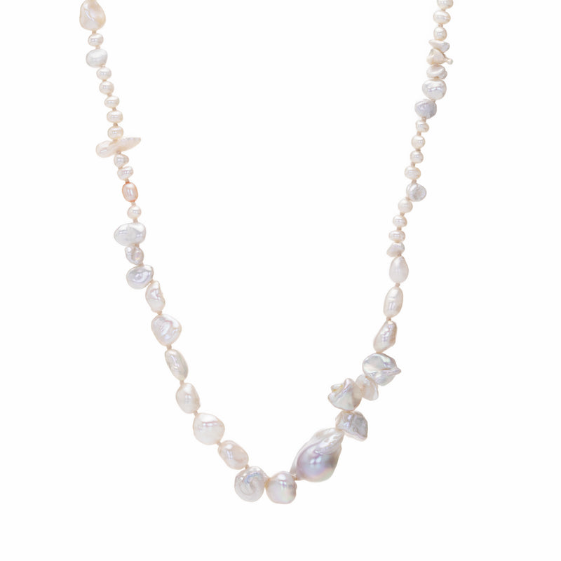 Lena Skadegard White and Gray Japanese Pearl Necklace | Quadrum Gallery