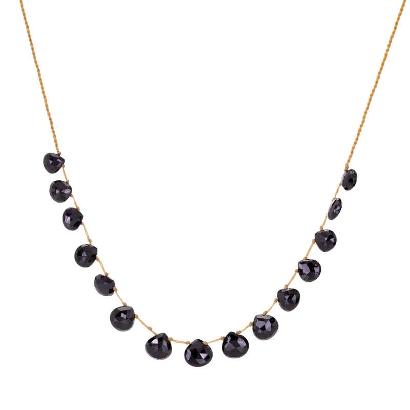 Lena Skadegard Black Spinel Petal Tassel Necklace | Quadrum Gallery