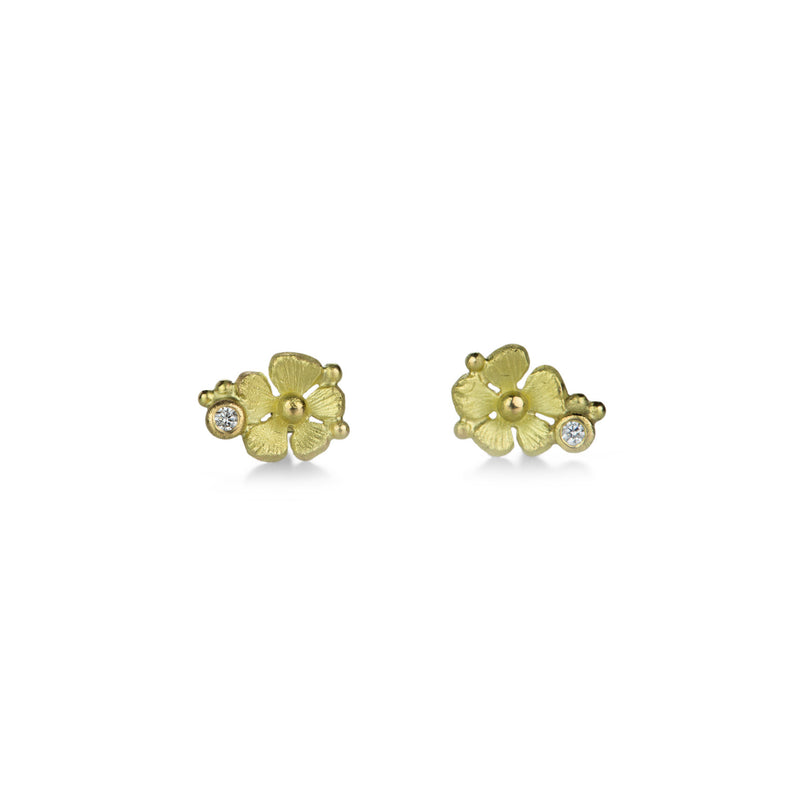 Lene Vibe 18k Floral Studs with Diamonds | Quadrum Gallery