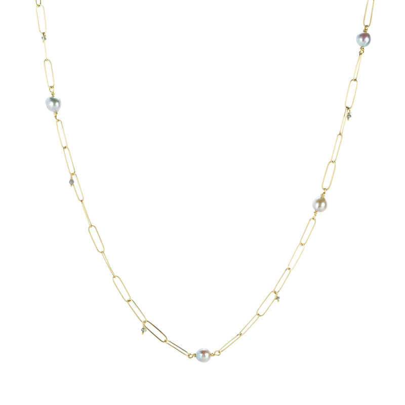 Lene Vibe Popsicle Necklace with Pearl and Diamond Beads | Quadrum Gallery