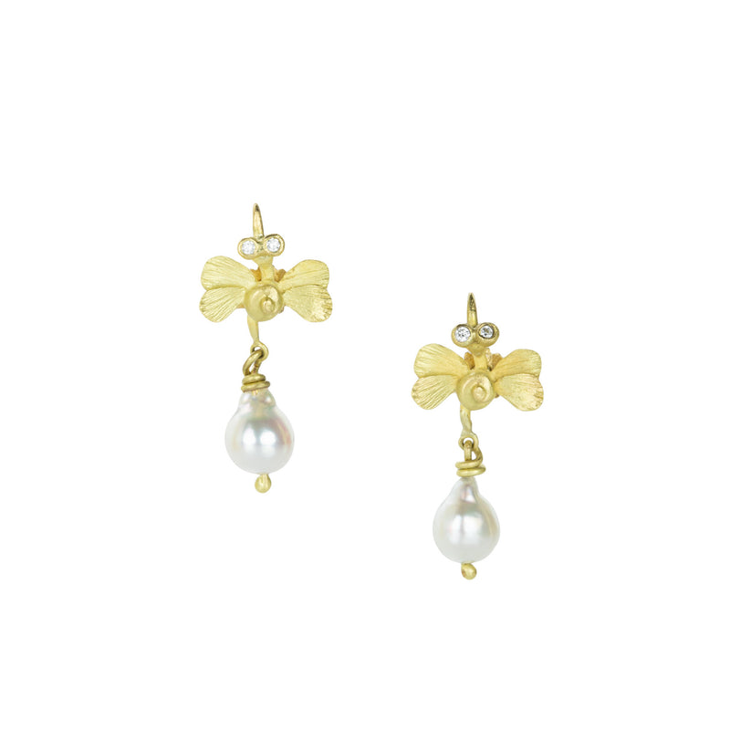 Lene Vibe Winged Critter Studs with Pearl Drops | Quadrum Gallery