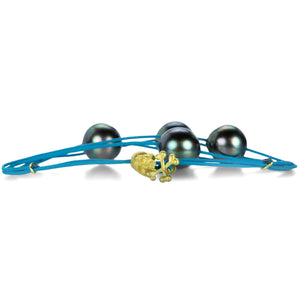 Lene Vibe Turquoise Cord Bracelet with Tahitian Pearls | Quadrum Gallery