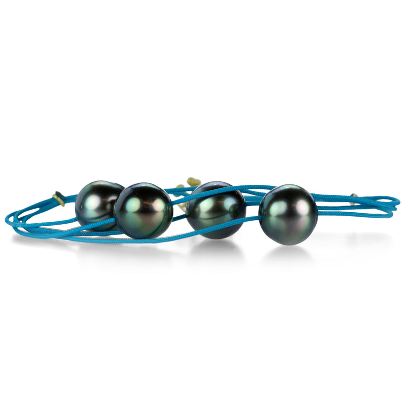 Lene Vibe Turquoise Cord Bracelet with Tahitian Pearls | Quadrum Gallery