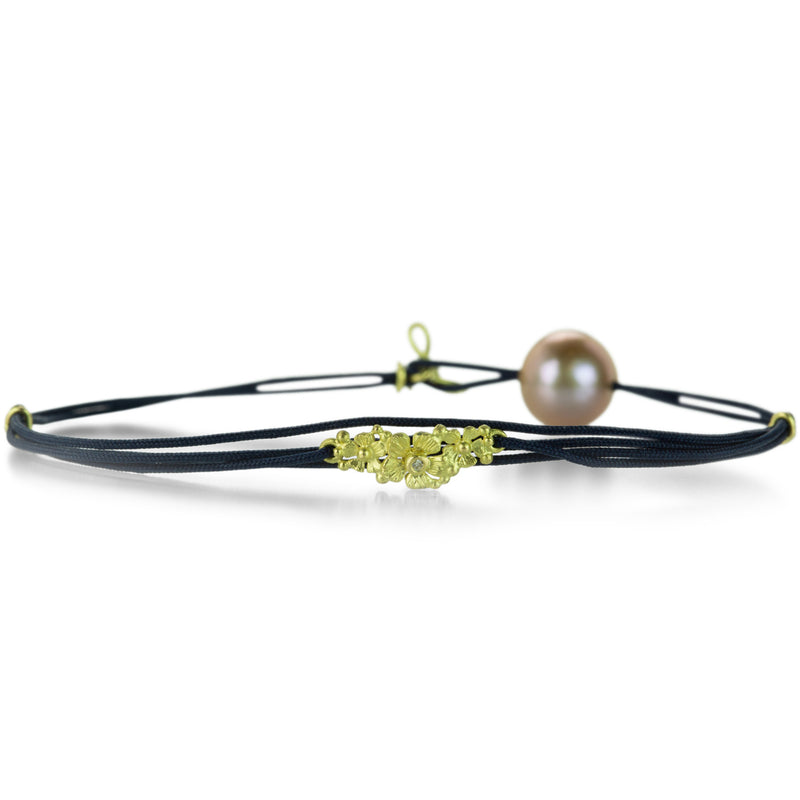 Lene Vibe Navy Nylon Cord Floral Bracelet | Quadrum Gallery