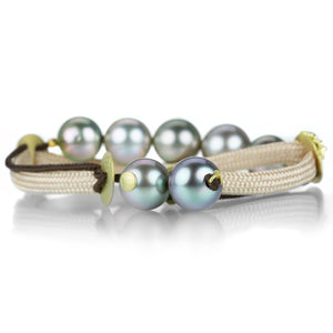 Lene Vibe Beige Nylon Cord Tahitian Pearl Bracelet | Quadrum Gallery