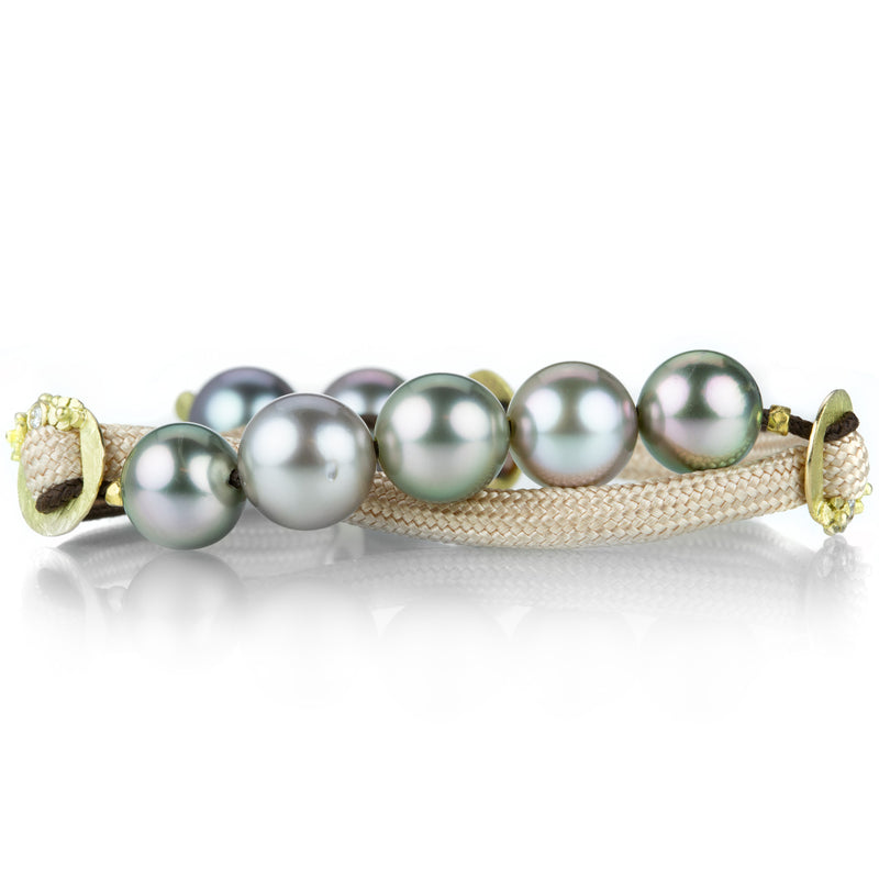 Lene Vibe Beige Nylon Cord Tahitian Pearl Bracelet | Quadrum Gallery