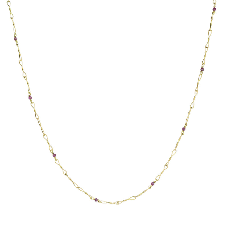 Lene Vibe Twisted Link Chain with Rubies | Quadrum Gallery