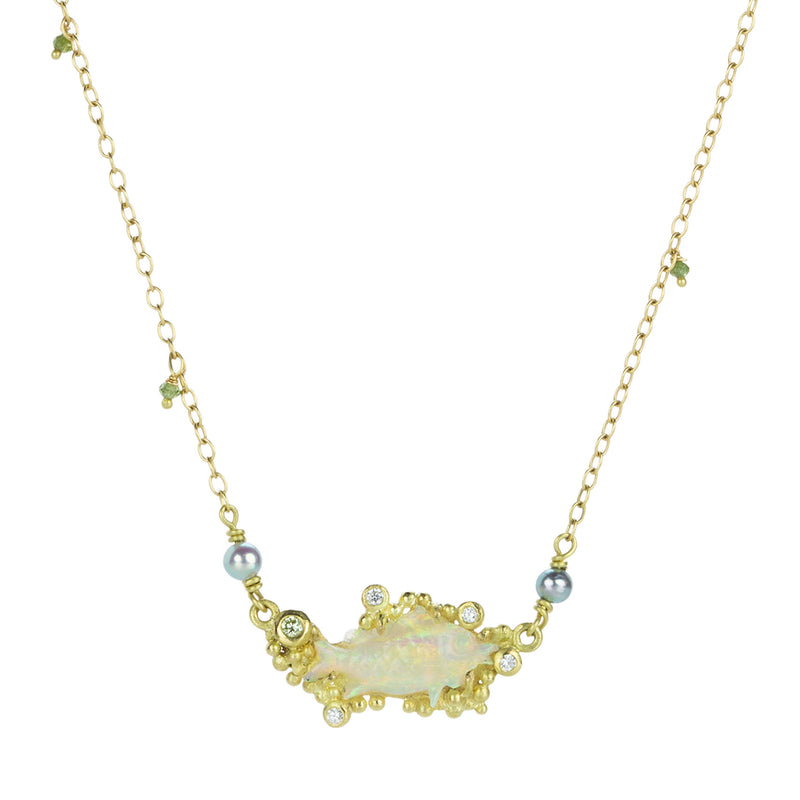 Lene Vibe Carved Opal Fish Pendant Necklace | Quadrum Gallery