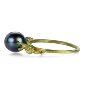 Lene Vibe 18k Tahitian Pearl Snail Ring | Quadrum Gallery