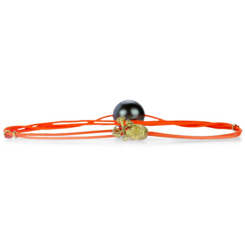Lene Vibe Orange Nylon Cord Skull Bracelet | Quadrum Gallery