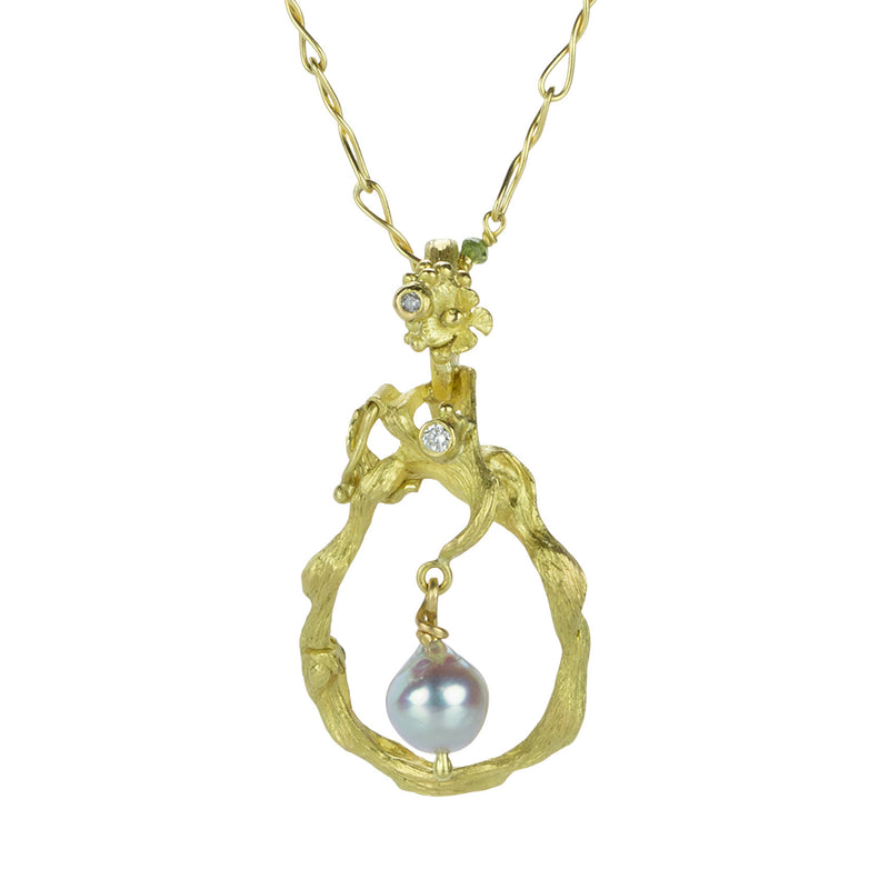 Lene Vibe 18k Charm Holder with Akoya Pearl | Quadrum Gallery