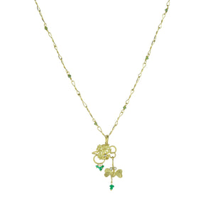 Lene Vibe 18k Winged Critter Pendant with Emerald Beads | Quadrum Gallery