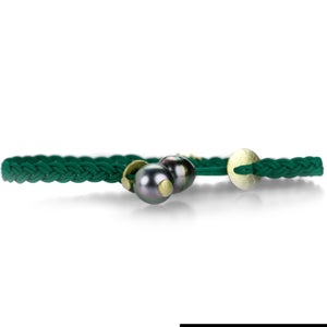 Lene Vibe Green Floral Braided Bracelet  | Quadrum Gallery