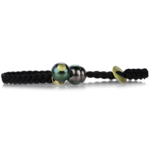 Lene Vibe Black Floral Braided Bracelet  | Quadrum Gallery