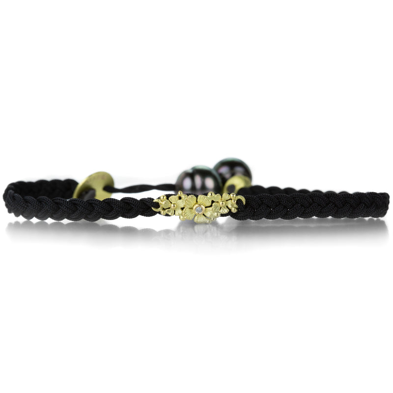 Lene Vibe Black Floral Braided Bracelet  | Quadrum Gallery