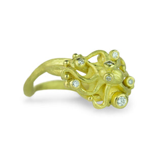 Lene Vibe 18k Yellow Gold and Diamond Octopus Ring | Quadrum Gallery