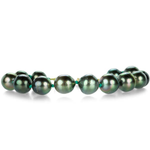 Lene Vibe Knotted Green Cord Tahitian Pearl Bracelet | Quadrum Gallery