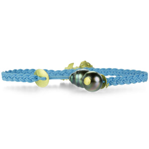 Lene Vibe Sky Blue Braided Floral Butterfly Bracelet | Quadrum Gallery