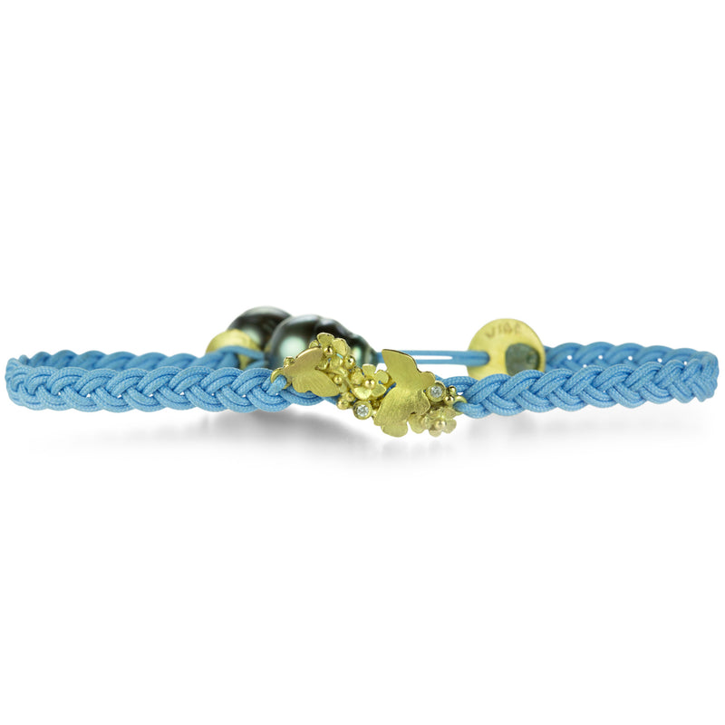 Lene Vibe Sky Blue Braided Floral Butterfly Bracelet | Quadrum Gallery