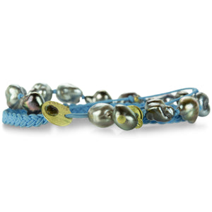 Lene Vibe Sky Blue Multi Strand Keshi Pearl Bracelet | Quadrum Gallery